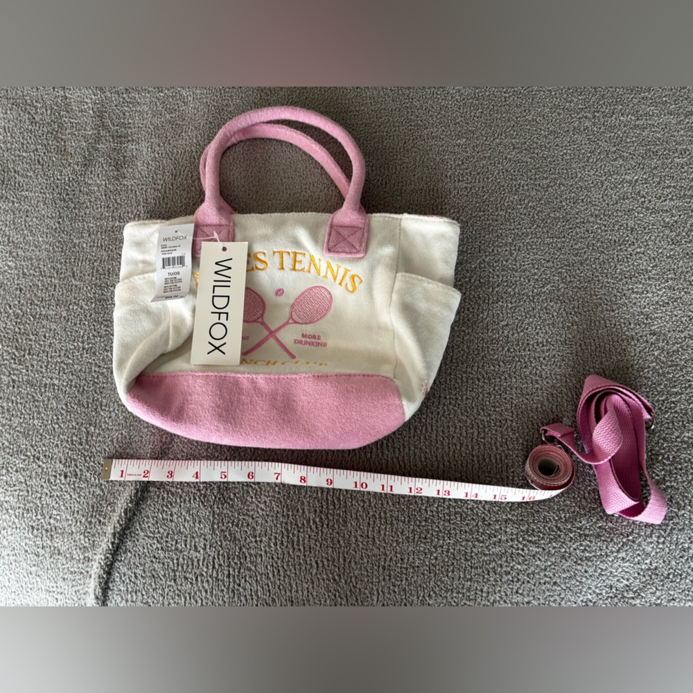 Wildfox Pink and White Tennis Tote Bag